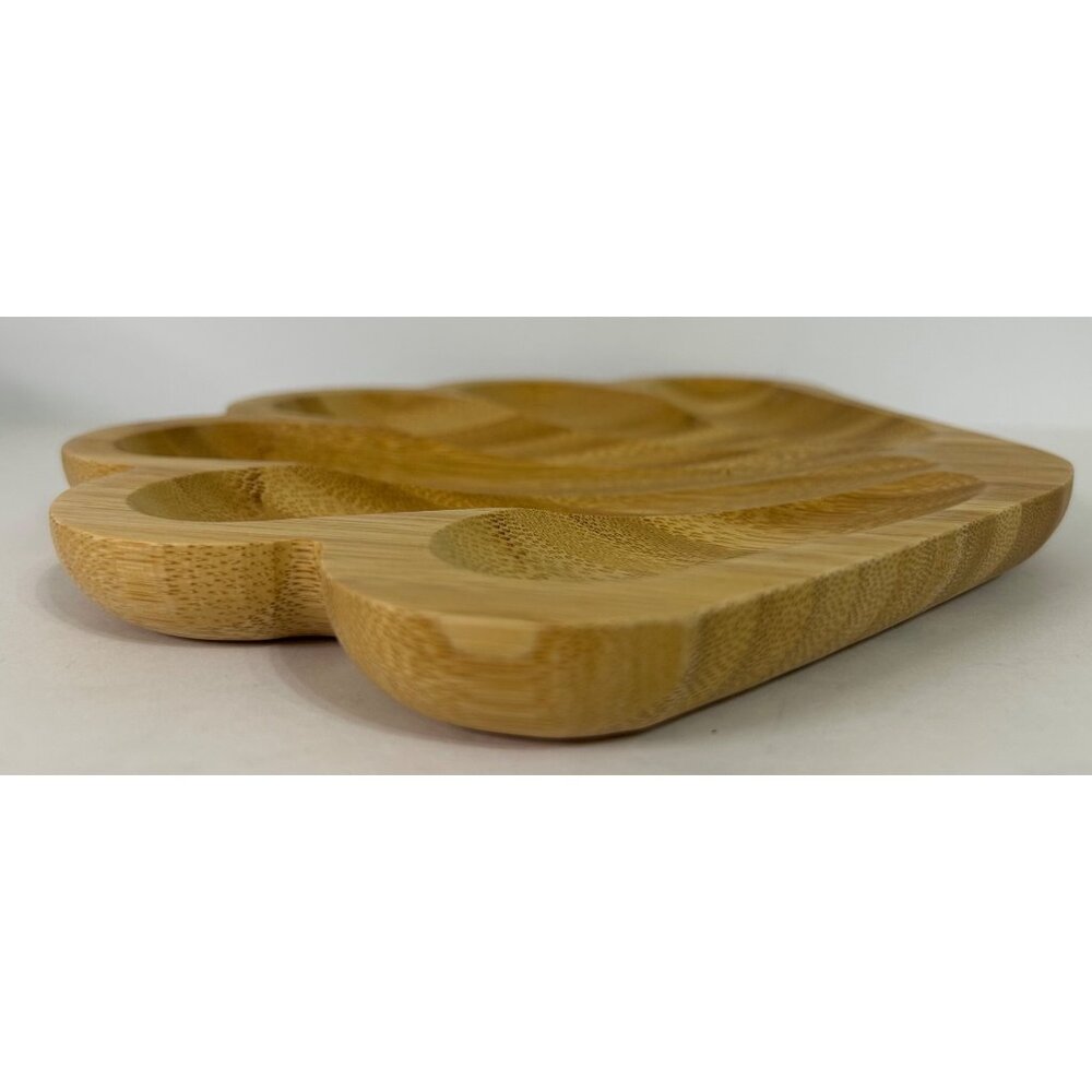 Beachly Bamboo Bombshell Shell Tray Charcuterie Trinket Dish Beach Ocean Party - Picture 3 of 9